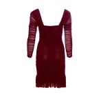 Wine Mini Mesh Dress - Image 7
