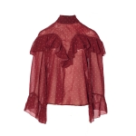 Wine Polka Dot Blouse