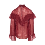 Wine Polka Dot Blouse - Image 2