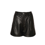 Black Eco Leather Shorts