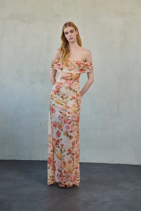 Sorelle Maxi Mesh Dress