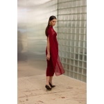 Rhea Tulle Midi Dress | Red - Image 3