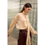 Bianca Shirt With Scarf | Beige - Image 5