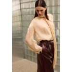 Bianca Shirt With Scarf | Beige - Image 3