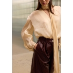 Bianca Shirt With Scarf | Beige - Image 2