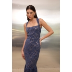Regina Lace Midi Dress | Blue - Image 3
