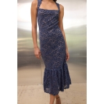 Regina Lace Midi Dress | Blue - Image 2