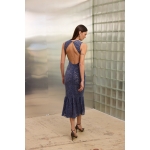Regina Lace Midi Dress | Blue - Image 4