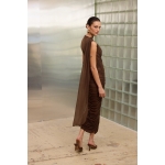 Rhea Tulle Midi Dress | Brown - Image 6