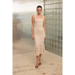 Regina Lace Midi Dress | Beige - Image 6