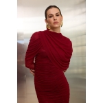 Jacqueline Tulle Dress With Cape | Red - Image 5
