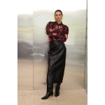 Fay Midi Eco Leather Skirt | Black