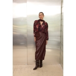 Fay Midi Eco Leather Skirt | Burgundy