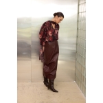 Fay Midi Eco Leather Skirt | Burgundy - Image 7