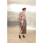 Fay Midi Eco Leather Skirt | Taupe - Image 4
