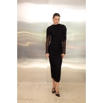 Jacqueline Tulle Dress With Cape | Black