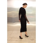 Jacqueline Tulle Dress With Cape | Black - Image 3