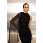 Rhea Tulle Midi Dress | Black - Image 4