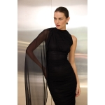 Rhea Tulle Midi Dress | Black - Image 3