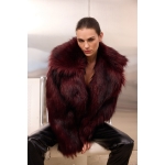 Faux Fur Coat | Burgundy