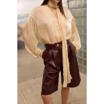 Naomi Eco Leather Bermuda | Burgundy - Image 2